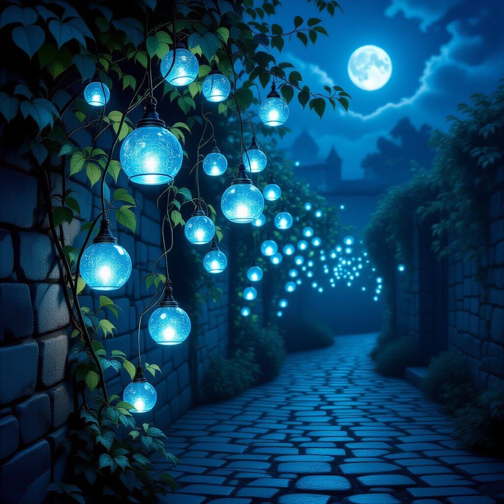 Midnight Garden Lanternvines Glow With Memory