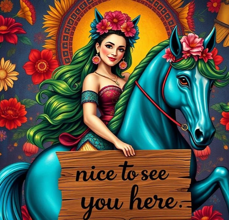 Vibrant Centaur Lady Celebrates with Joy and Strength in Fri...