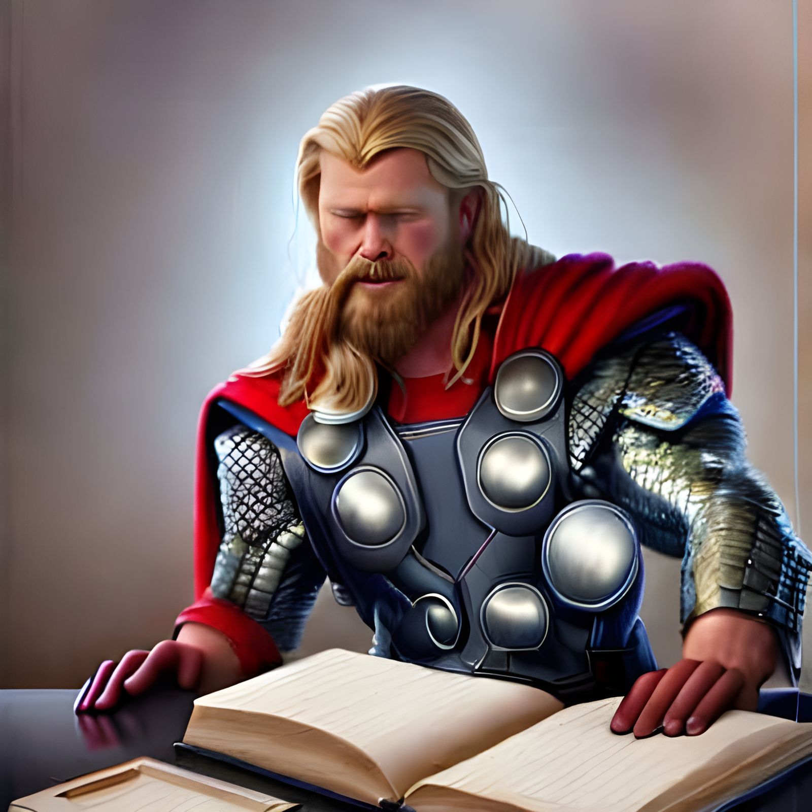 Thor as Office Worker: 3D Digital Art