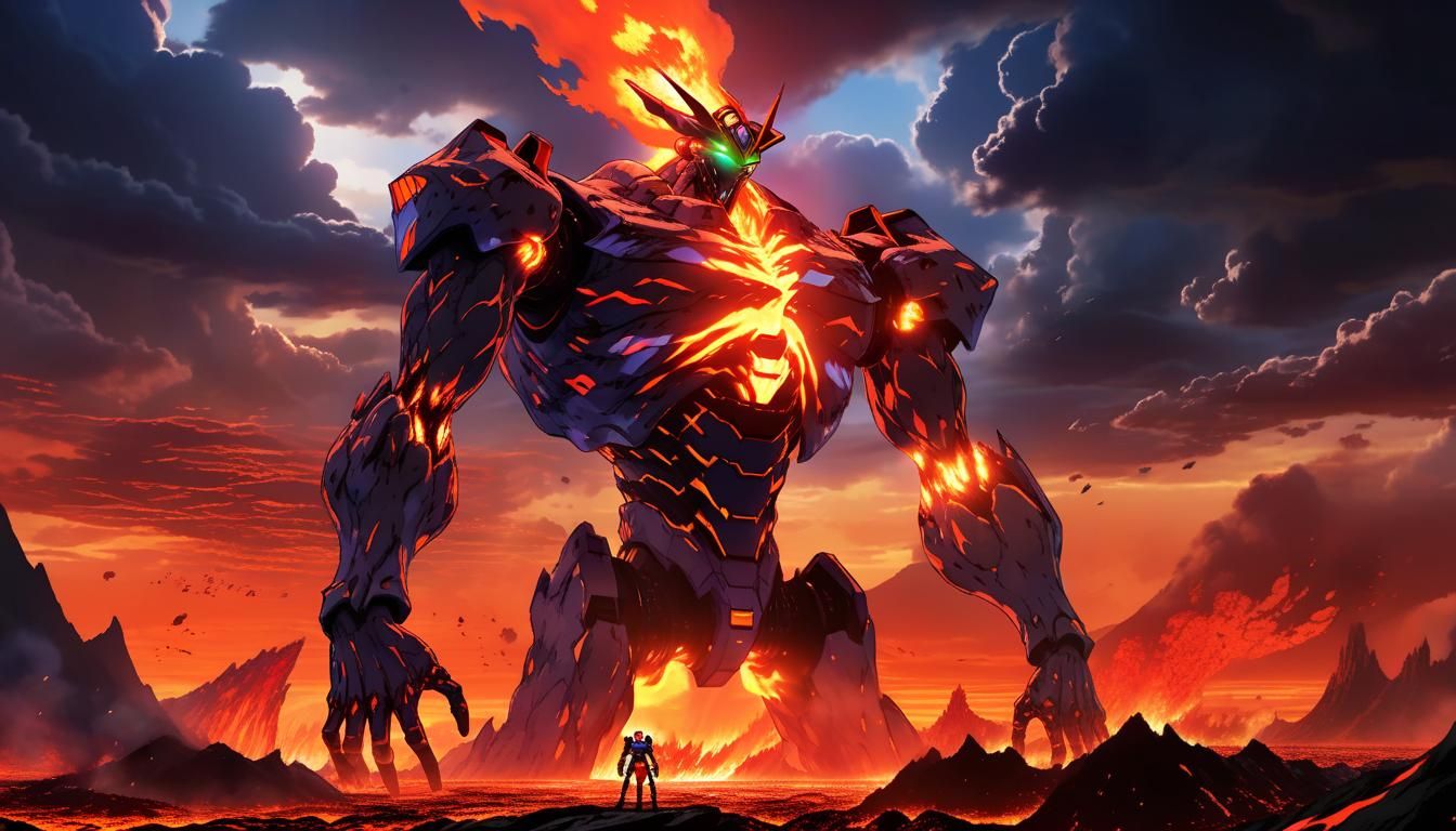 Fiery Giant Rising: Evangelion Anime Style