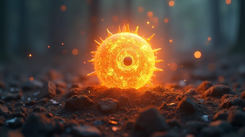 Radiant Sun-like Magic Stone with Ethereal Eye