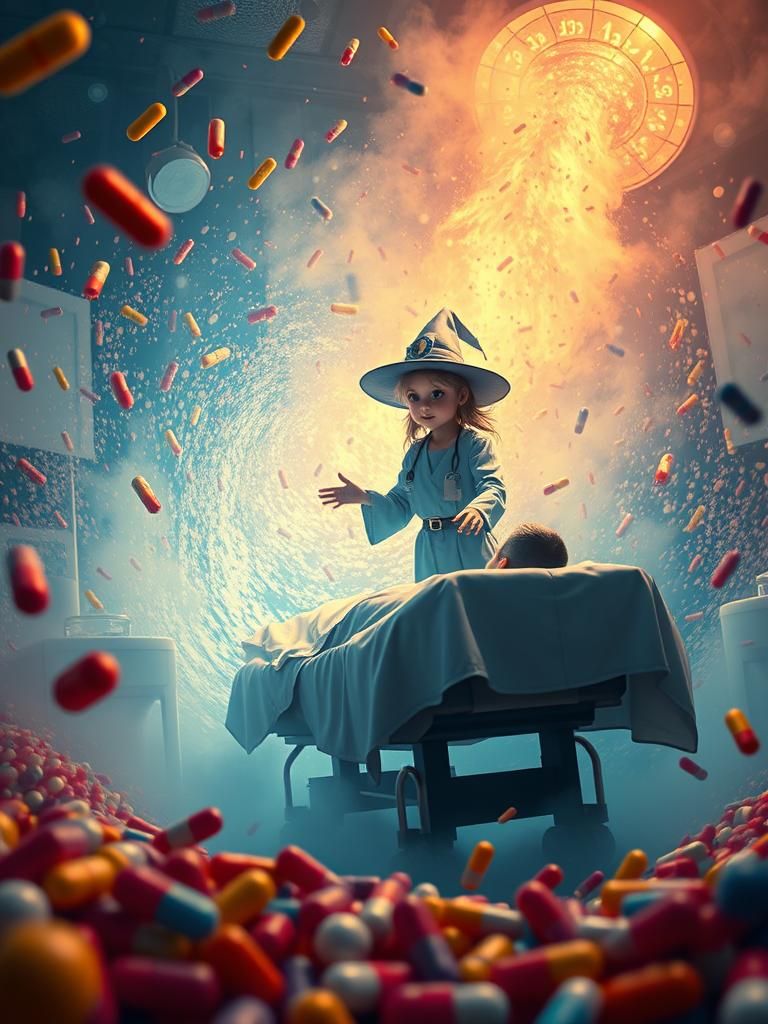 Kawaii Witch Doctor in Pharmaceutical Horror Landscape