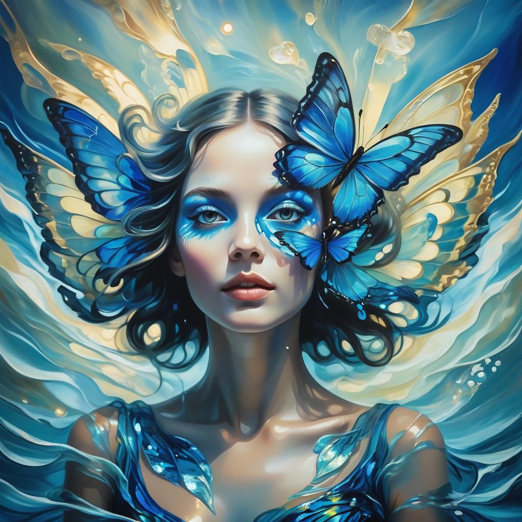 Baroque Surreal Portrait: Butterfly Woman