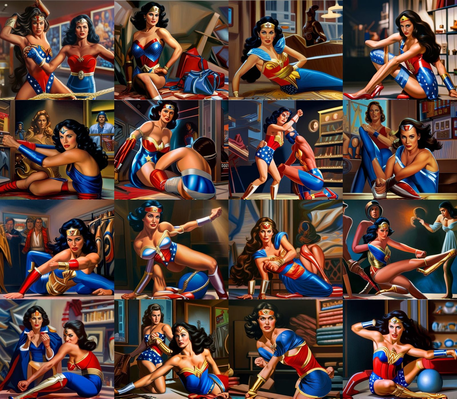 Wonder Woman Double Trouble in Retro Poster Art