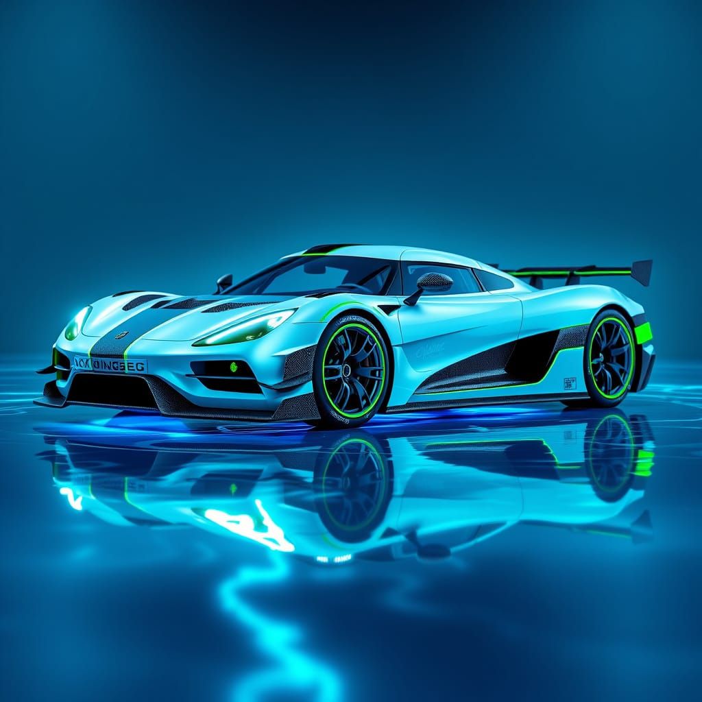 Koenigsegg Jesko Hypercar with Neon Accents