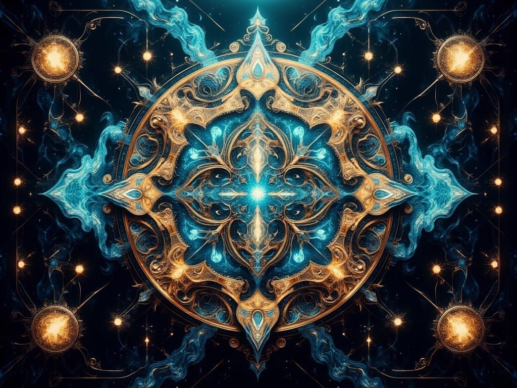 Opalescent Geometric Shapes Shimmering in Twilight