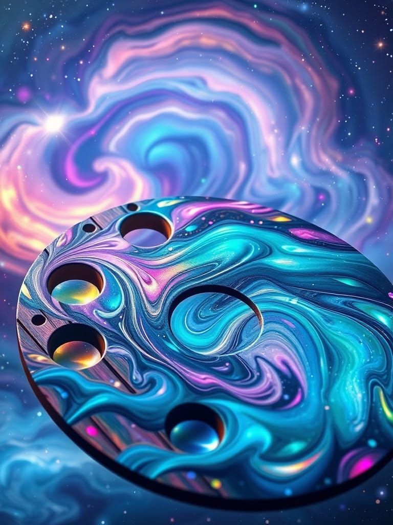 Cosmic Colors Dance in a Magical Paint Palette