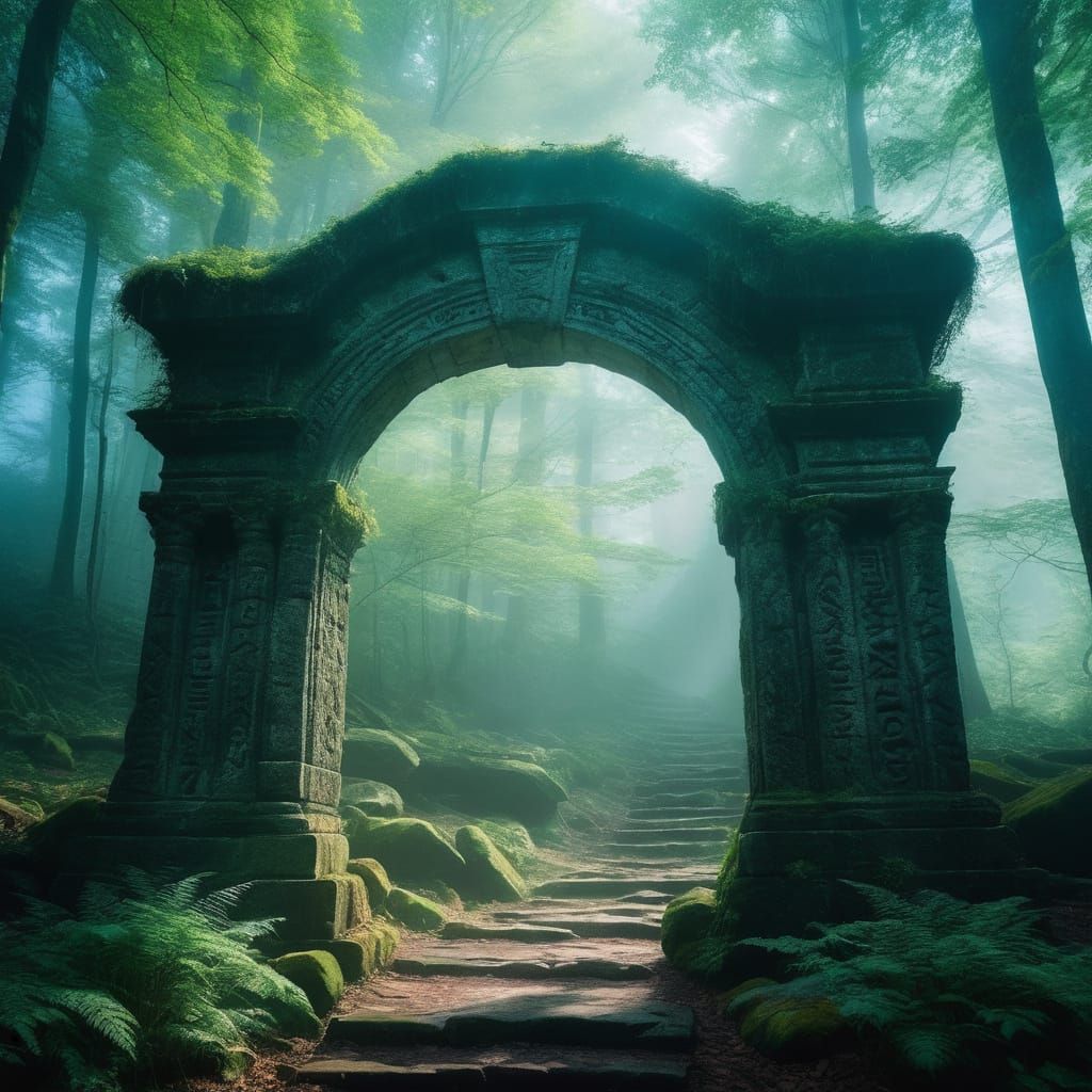 Enchanted Forest Archway in Ethereal Light