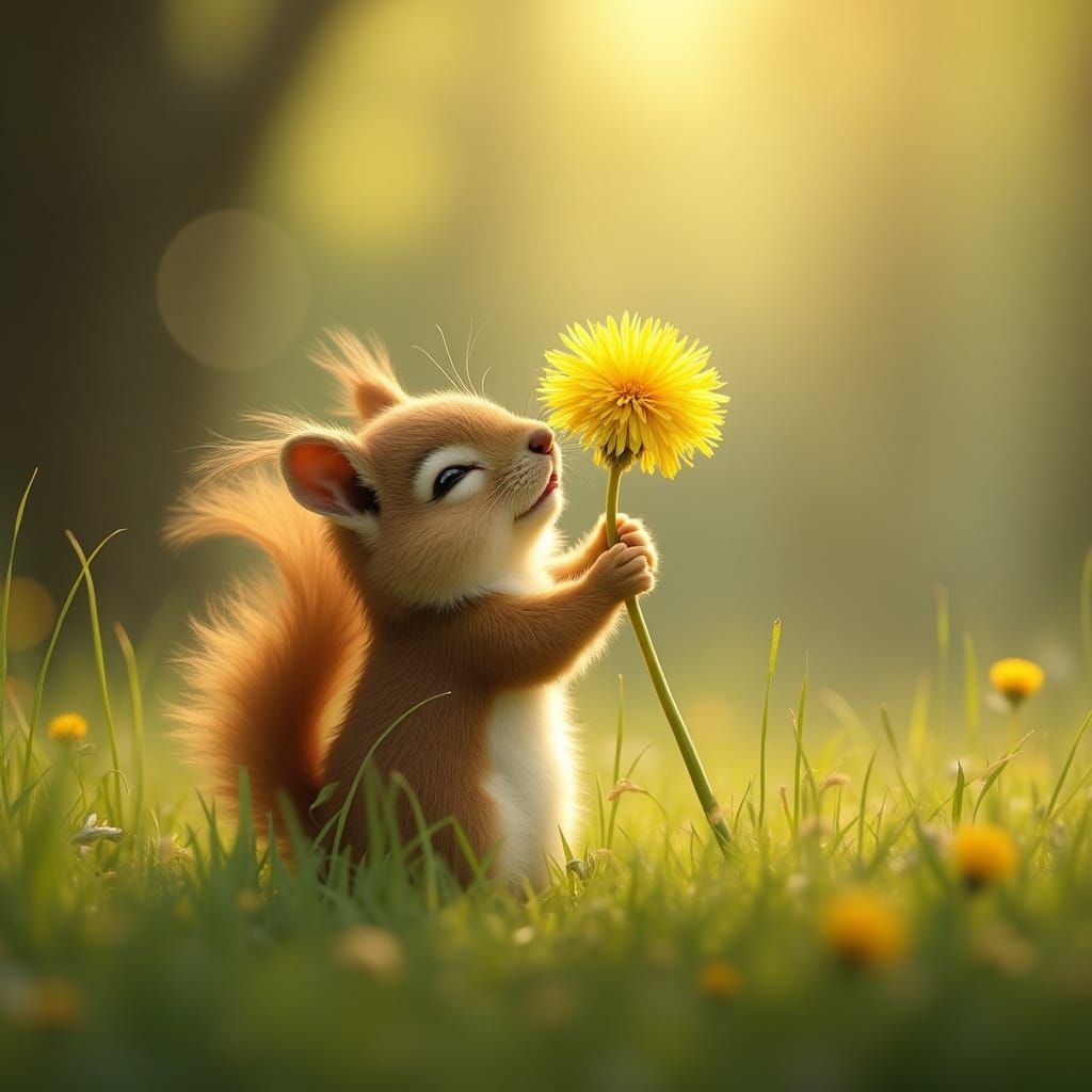 Whimsical Woodland Moment in Photorealistic Style