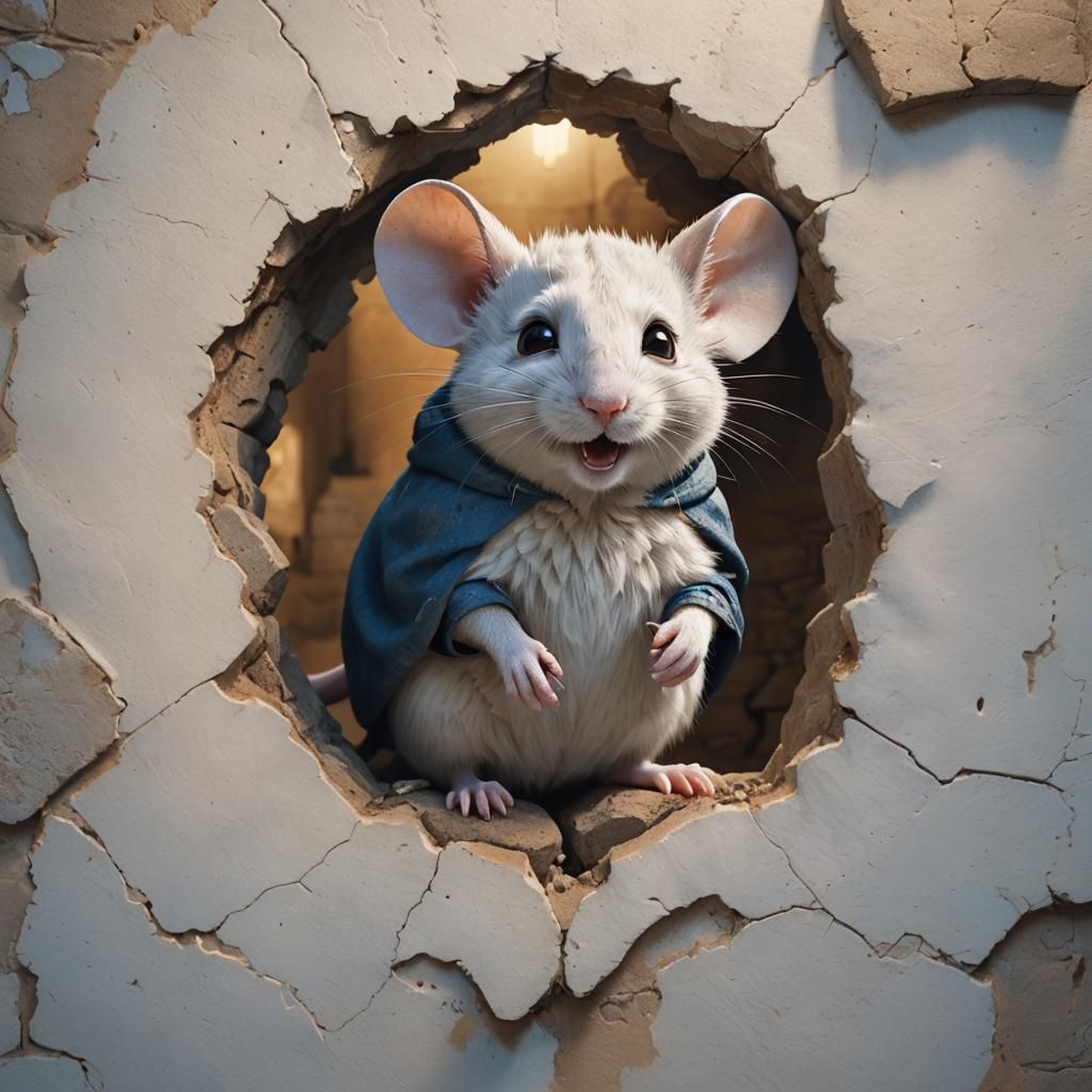 Mouse in Wall: Detailed Matte Painting