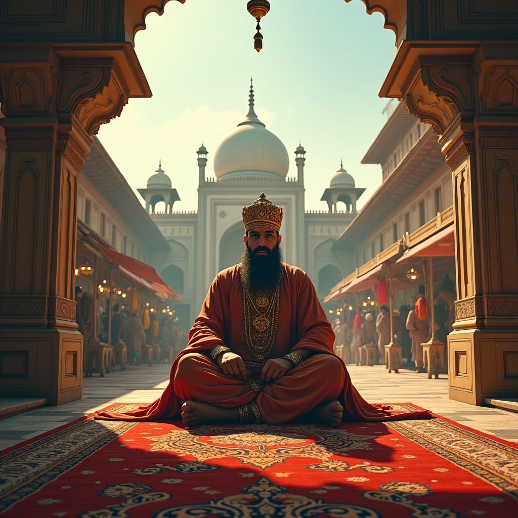 King Akbar in Majestic Kingdom: Fantasy Concept Art