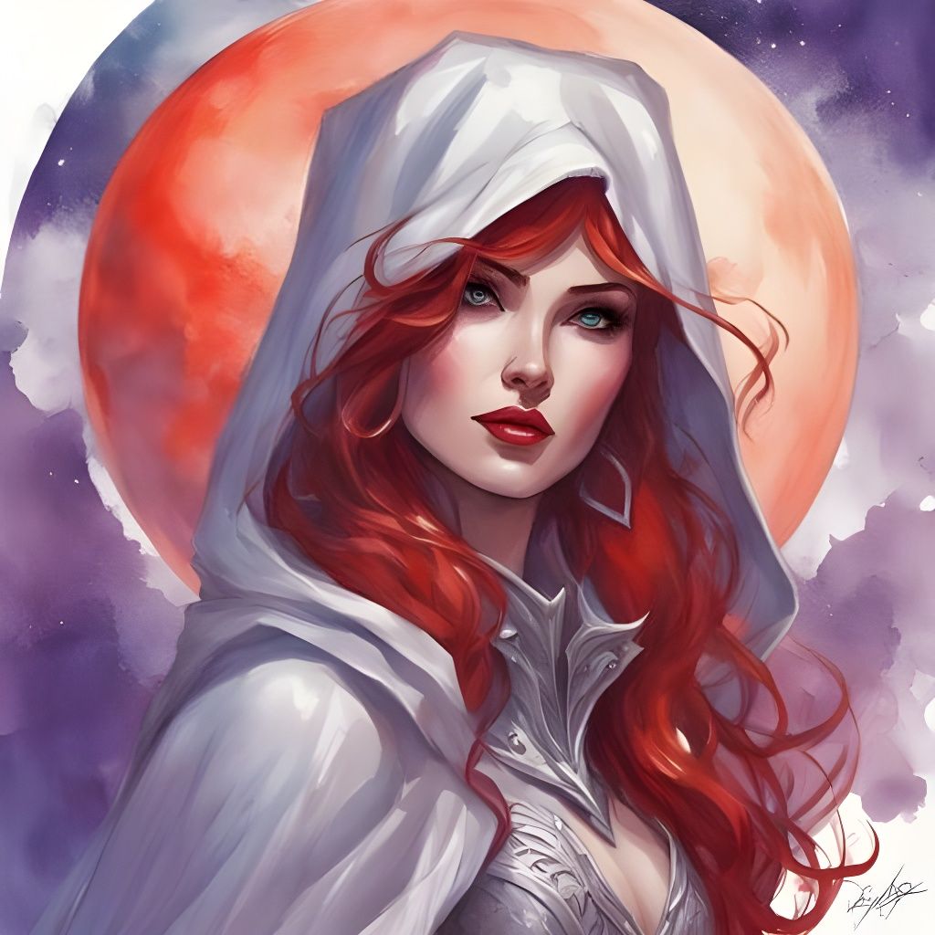 Beautiful Moon Knight Portrait in Dark Fantasy Style