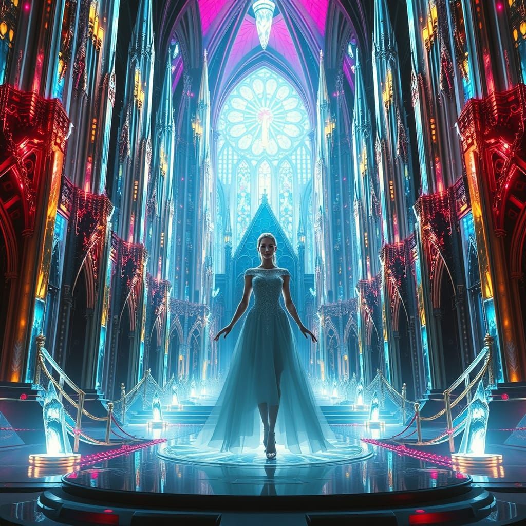 Majestic Woman in Glorious Crystal Cathedral