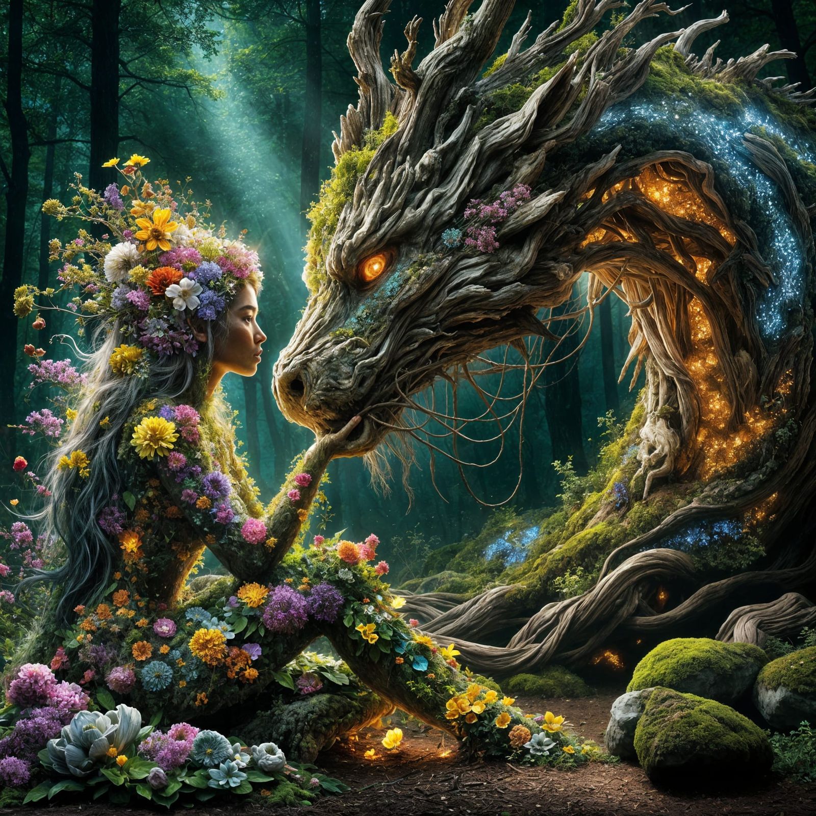 Ethereal Goddess of Wildflowers and Ancient Woodland