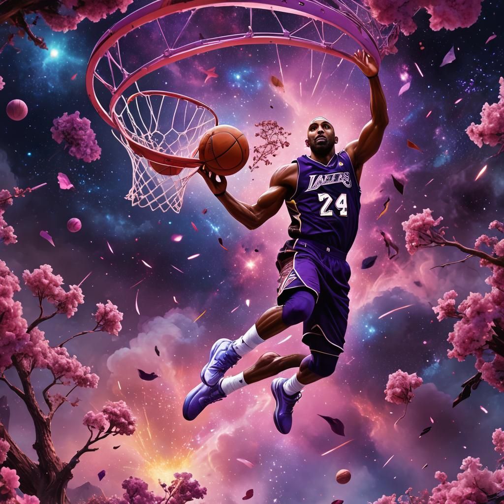 Kobe Bryant in Cyberpunk Basketball Galaxy
