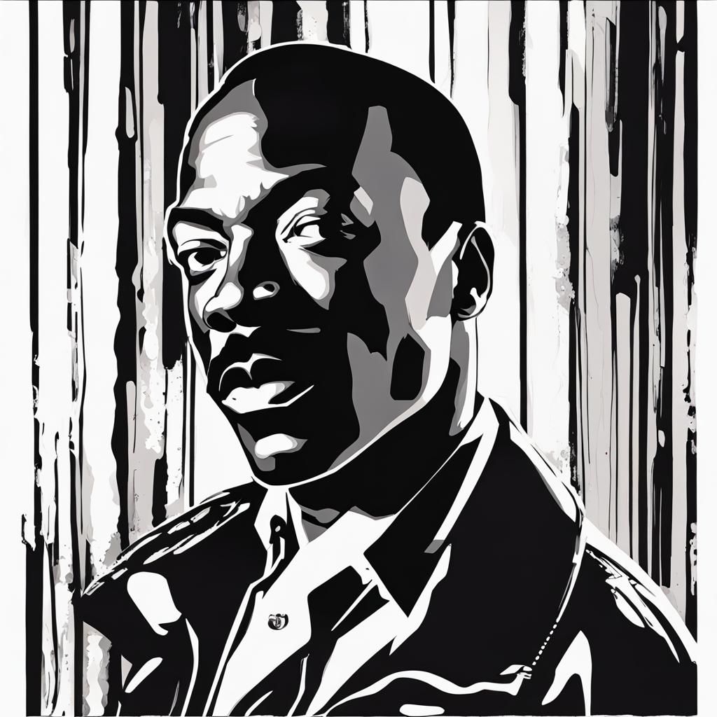 Eddie Murphy: Vectorized Black & White Portrait