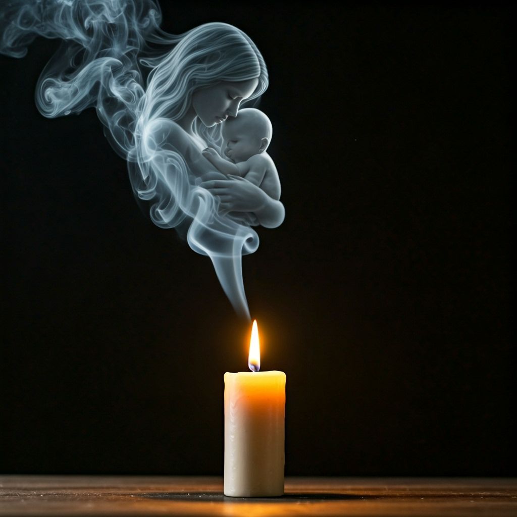 Candle Flame Transforms into Mother Holding Baby