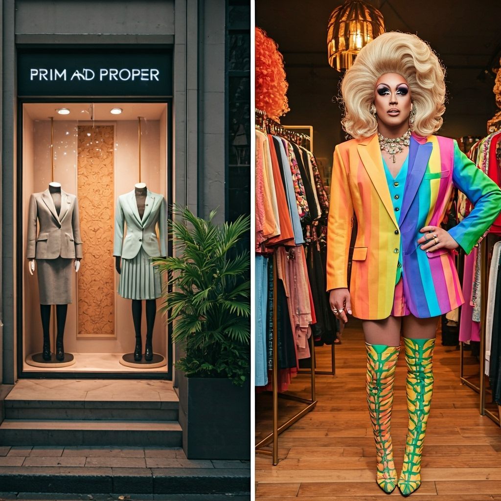 Split Screen: Prim Store vs. Drag Boutique
