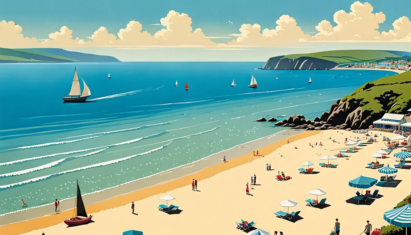 Humorous Seaside Postcard Design