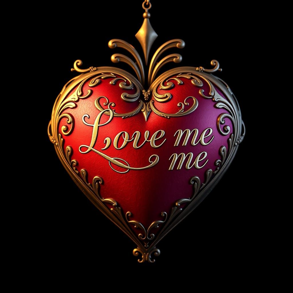 Elegant Conversation Heart in Art Nouveau Style