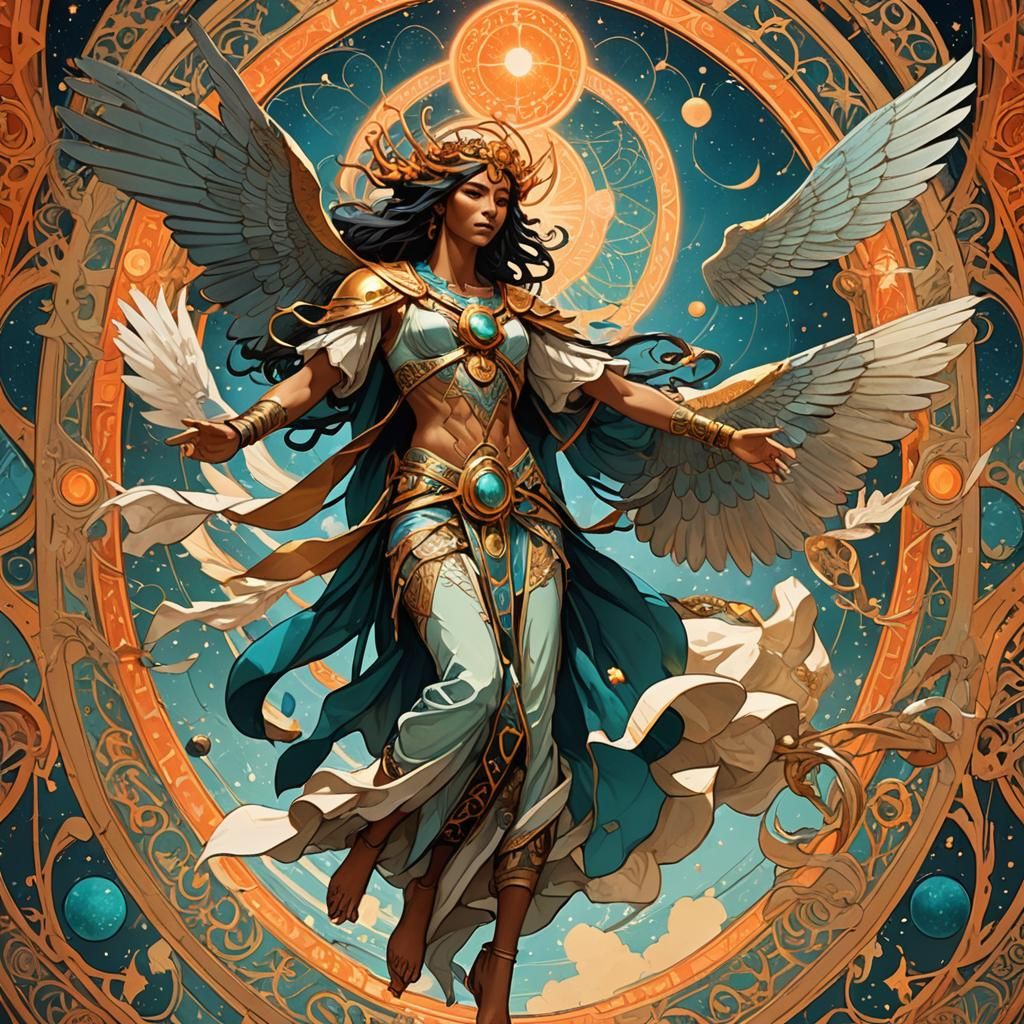 Angels and Thoth Concept Art in Rutkowski Style
