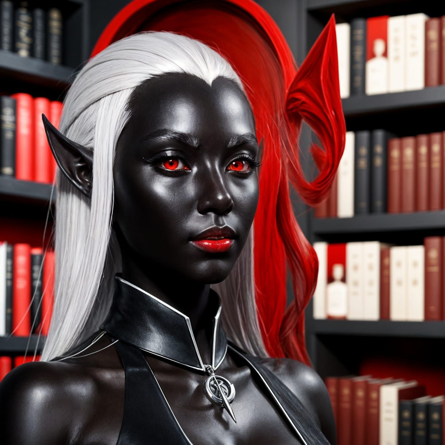 Drow Alchemist in Wizard's Study: Concept Art