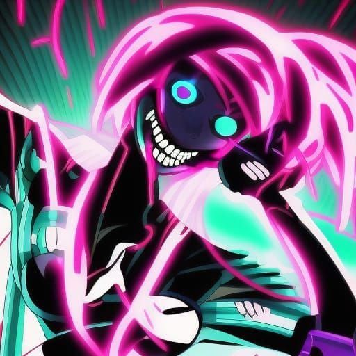 Neon Smile in Synthwave Style