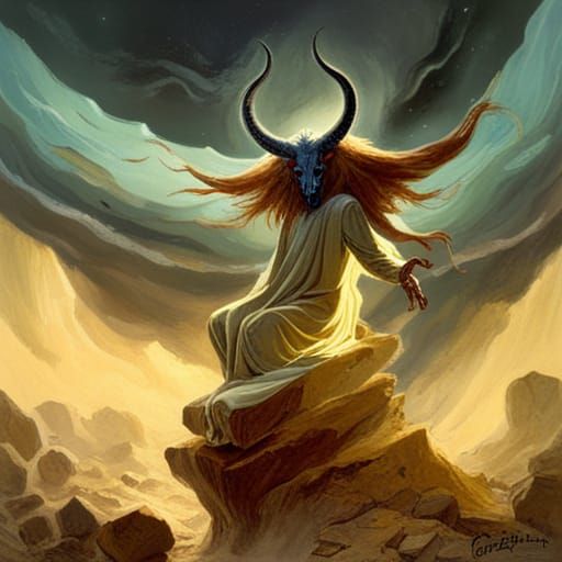 Baphomet breaking through the fabric of space V