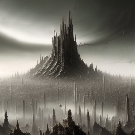 Dark Fantasy Terrible Person in Ominous Landscape