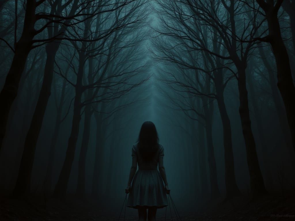 Kuchisake-onna Emerges From Haunted Forest at Midnight