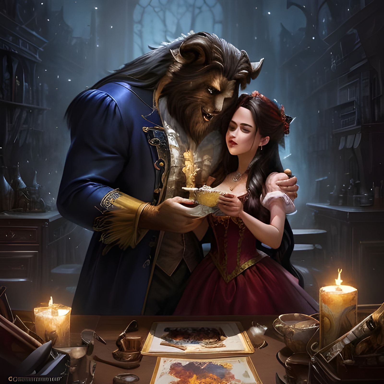 Beauty and the Beast Storybook Illustration