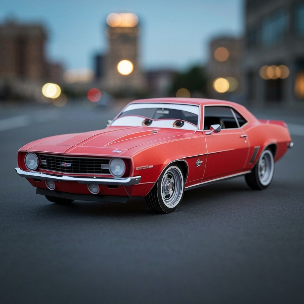 Cherry Red Camaro as 3D Paper Craft Art