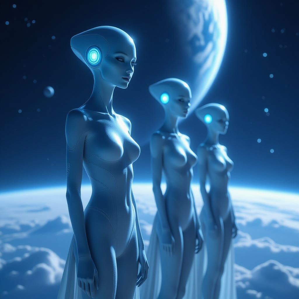 Advanced Beings Watch Over Earth in Cosmic View