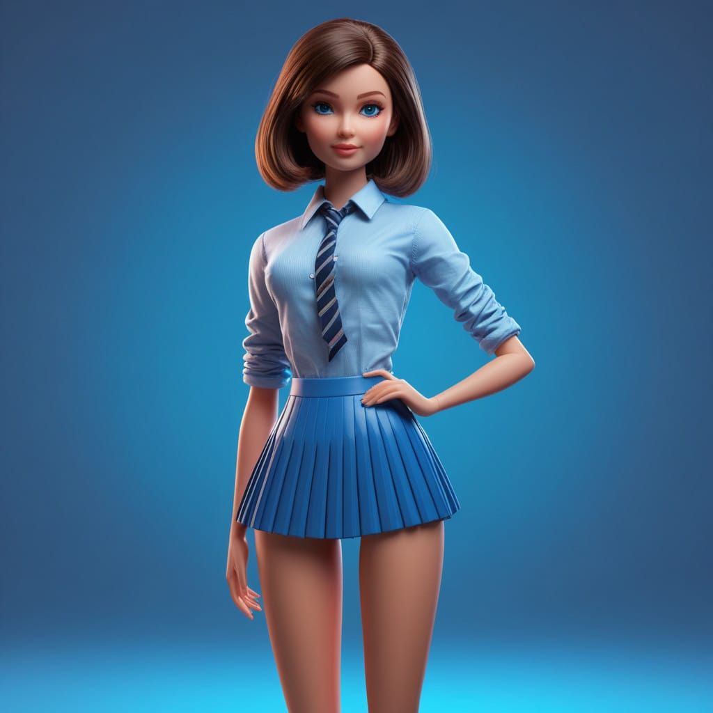 Enchanting Digital Doll in Disney-Inspired Mini-Skirt