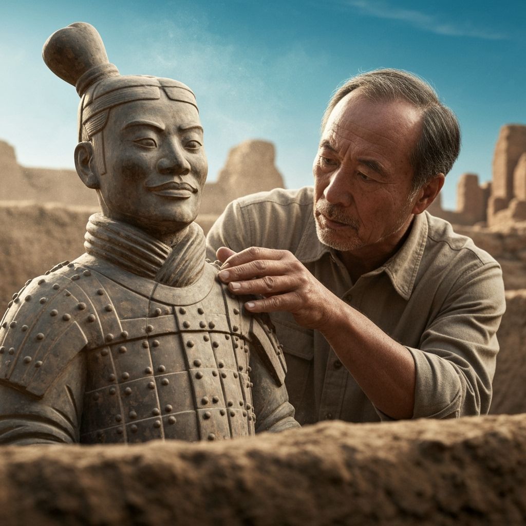 Archaeologist Excavating Terracotta Soldier in 4K