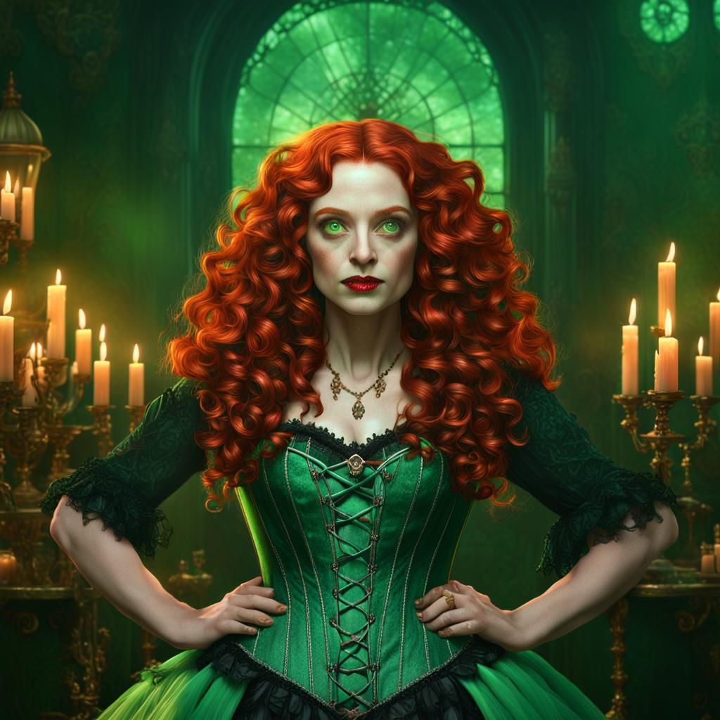 New Orleans Witch Casting Spells: Detailed Digital Painting