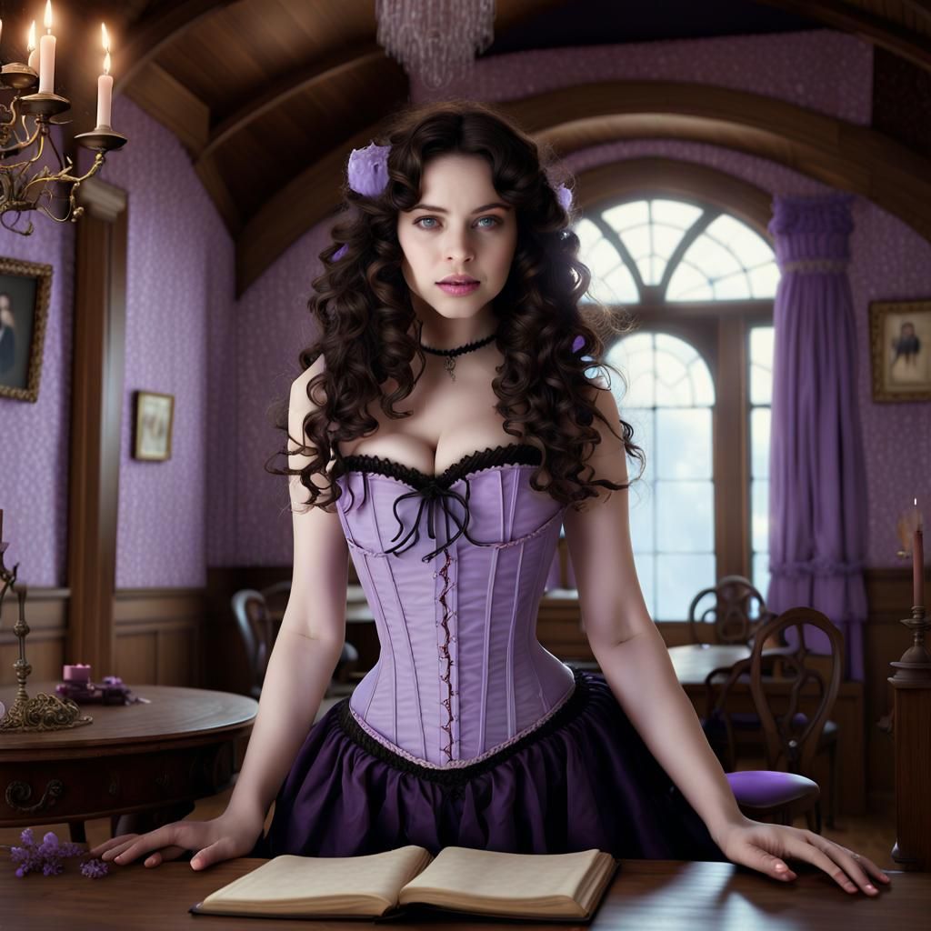 Enchanting Witch Casting Spells in Victorian Attic