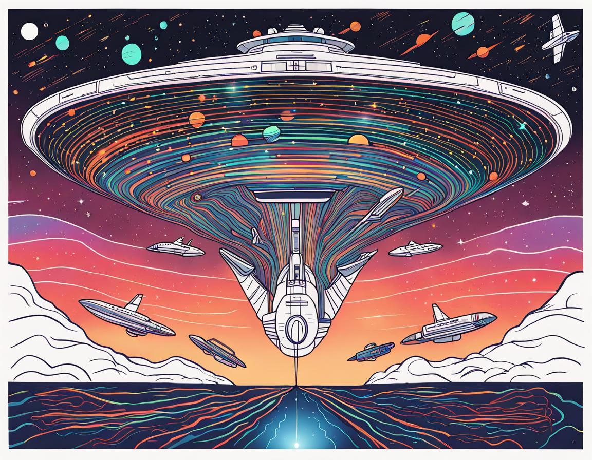 Galactic Federation Carrier in Cosmic Line Art