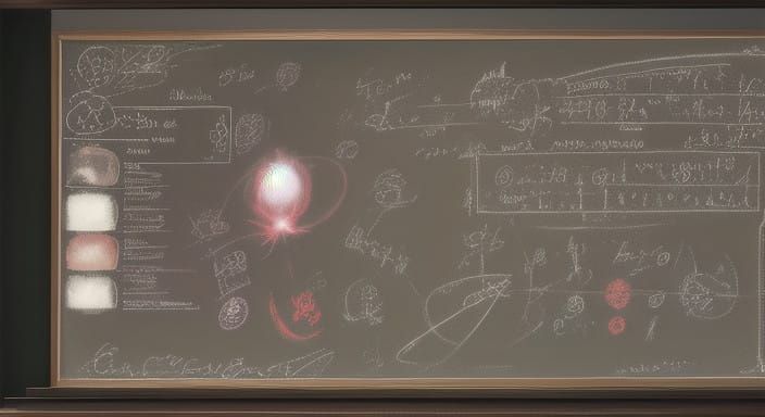 Chalkboard Equation Revealed in Intricate Hagoromo Style