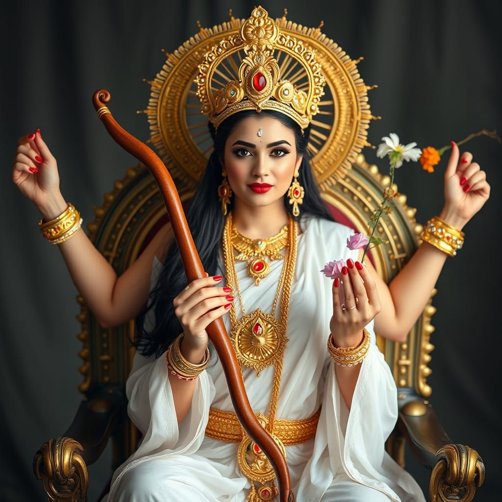 Four-Armed Goddess on Throne, Professional Photography