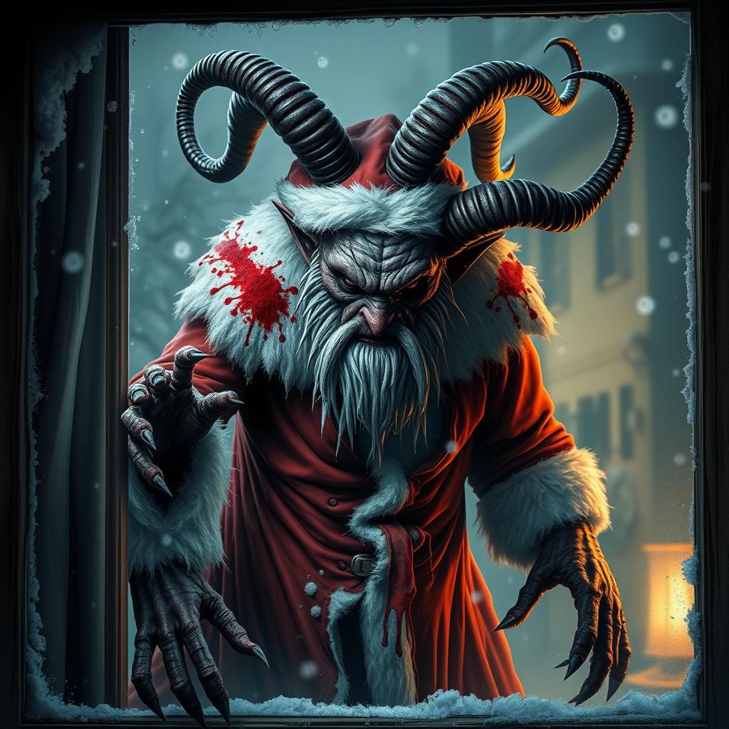 Grotesque Boogeyman Krampus Fusion in Dark Surrealism