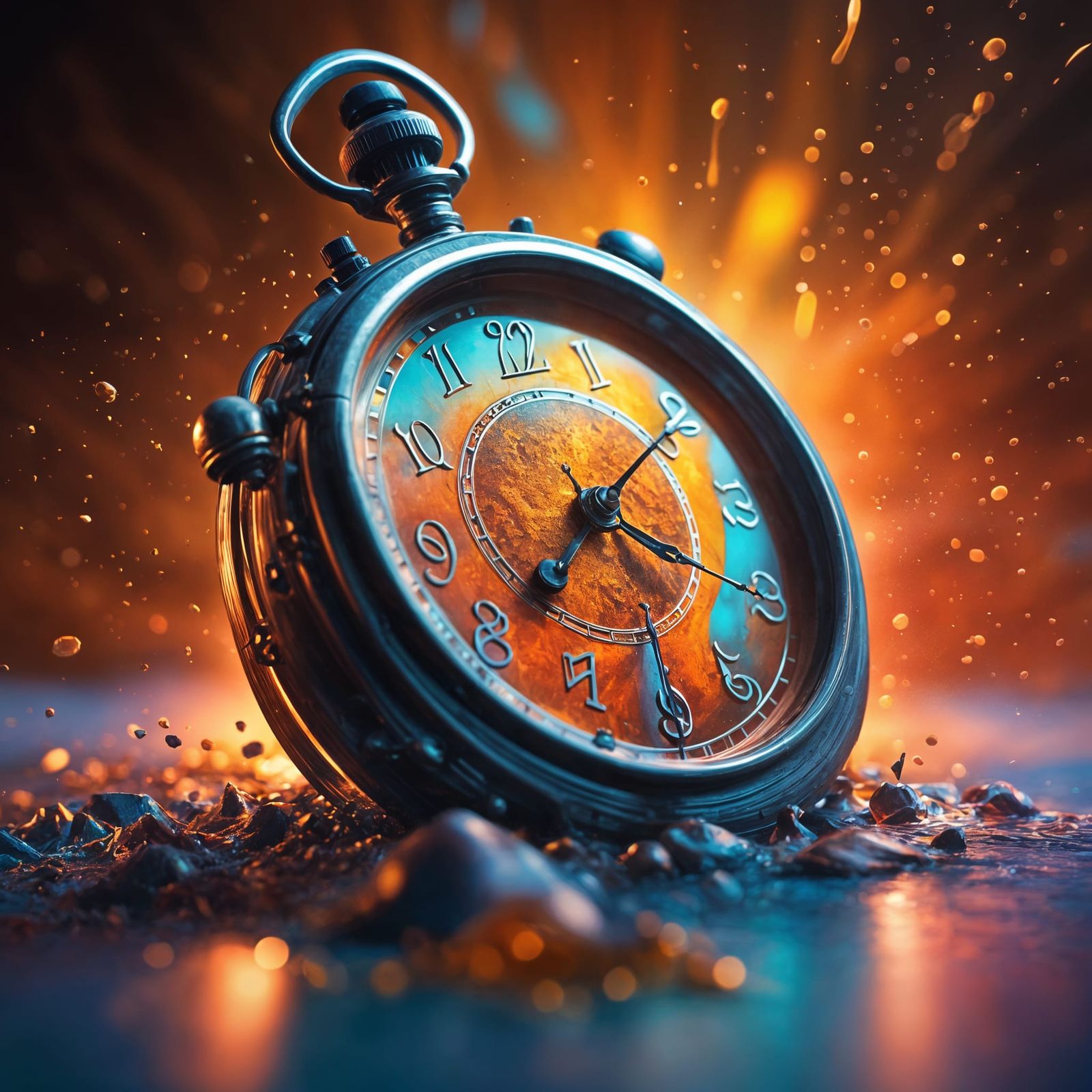 Figurative Time Flies in Detailed Splash Art