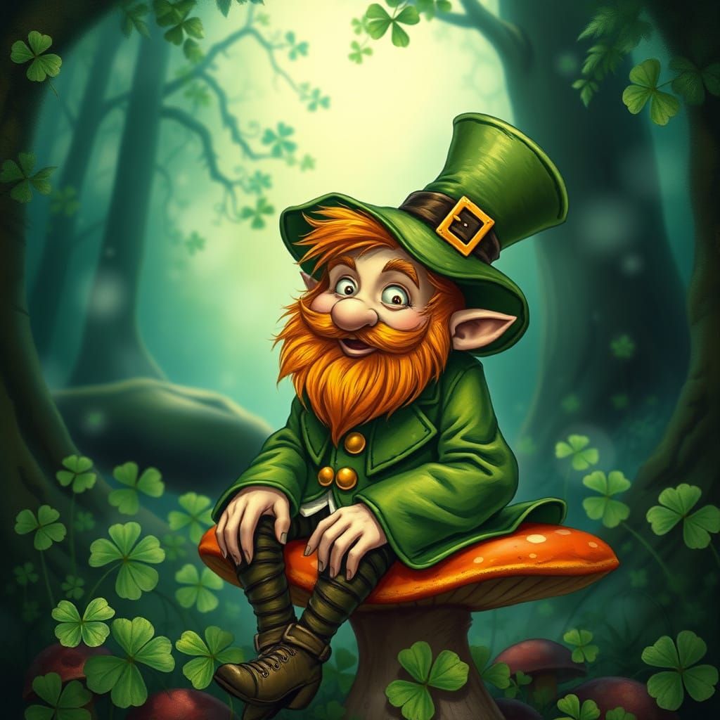 Whimsical Leprechaun in Emerald Forest