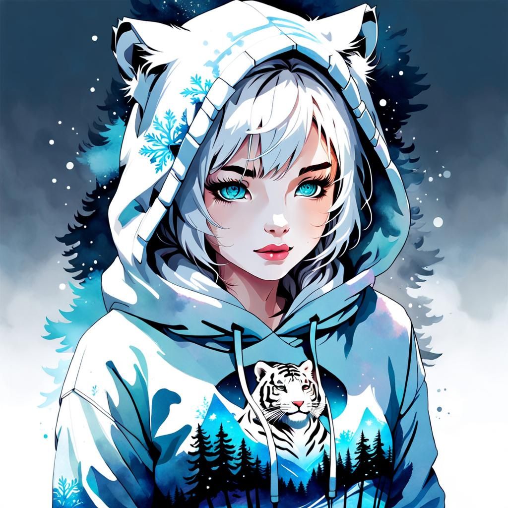 White tiger hoodie