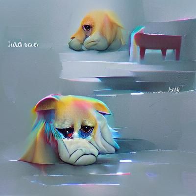 AI Generated Image of a Sad Dog
