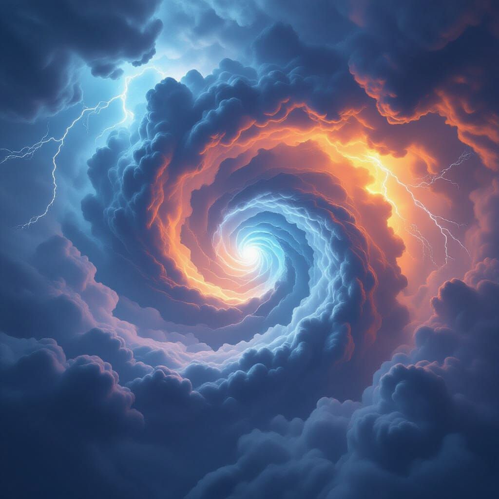 Massive Cloud Vortex in Raging Storm