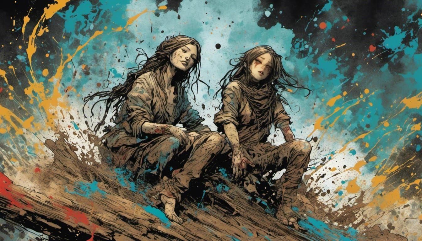 Jinx from Arcane in Splatter Graffiti Style