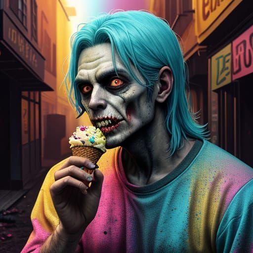 Zombie's Delight: Colorful Digital Painting in Horror Comedy