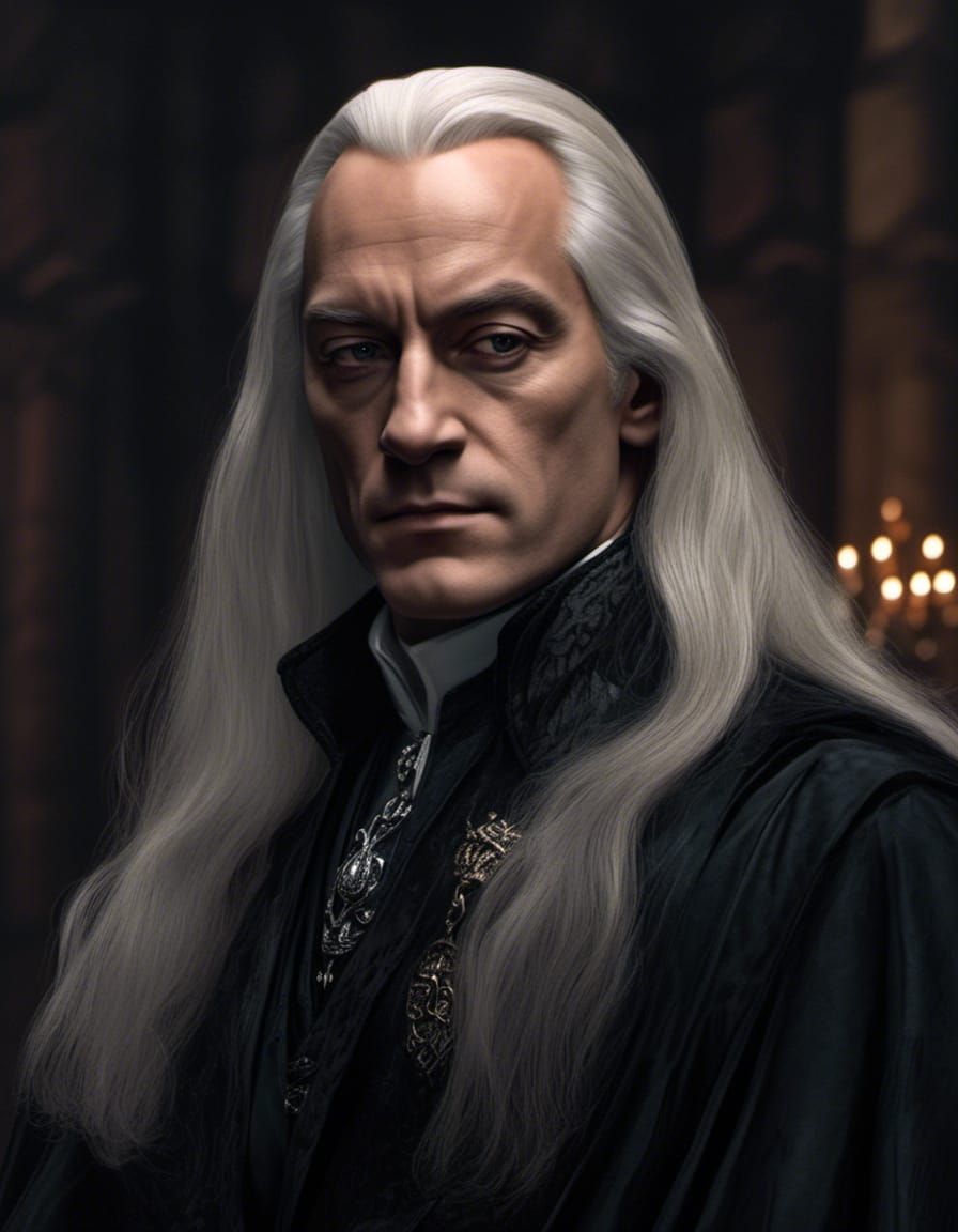 Elegant Portrait with Platinum Hair in Dark Ambiance