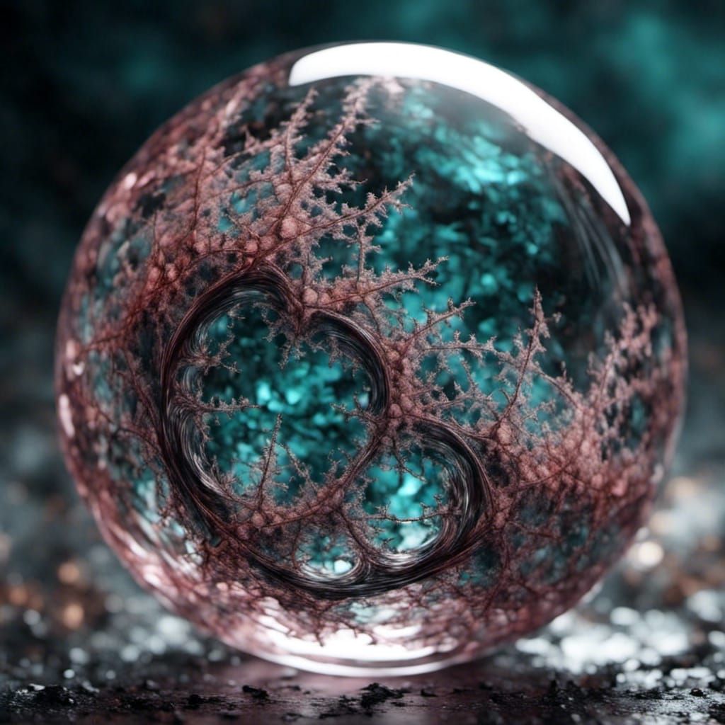 Fractal Cracked Glass Sphere: Digital Art